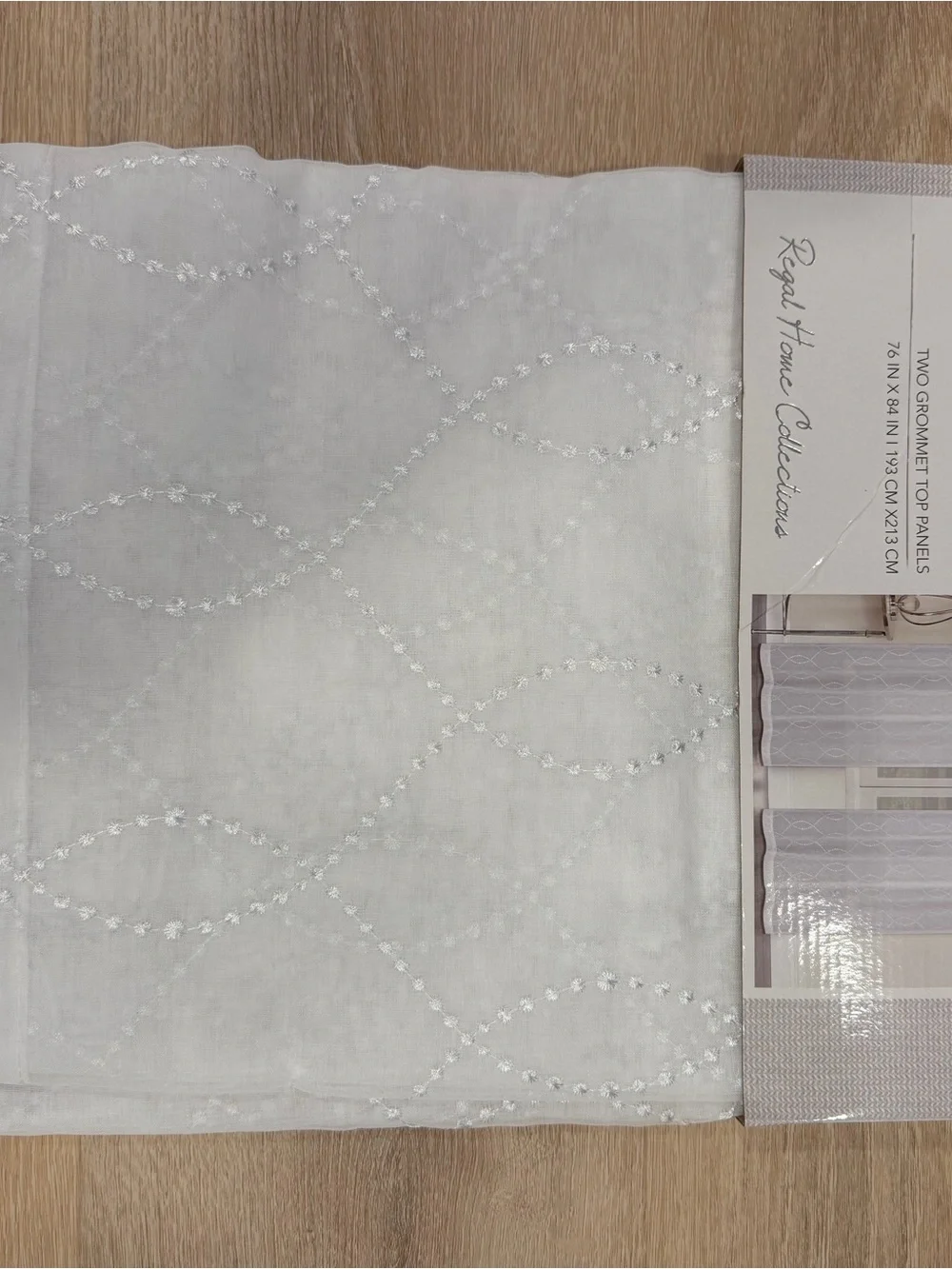 Tiffany Embroidered Sheer Panel Pair - White